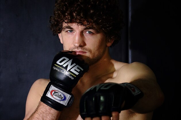 SINGAPORE - MAY 16:  Ben Askren pose for a photo during a ONE FC media workout at Far East Square on May 16, 2014 in Singapore. Ben Askren will make his ONE FC debut on May 30,2014 at ONE FC: HONOR & GLORY in Singapore.  (Photo by Suhaimi Abdullah/Getty Images)