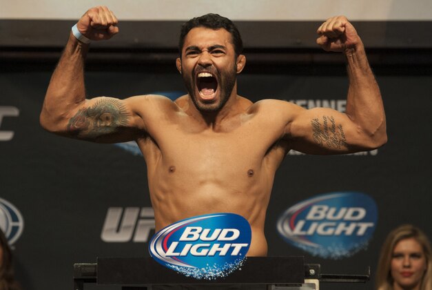 Nov 5, 2013; Fort Campbell, KY, USA; Rafael Natal during the weigh-in for UFC-Fight for the Troops at Fort Campbell. Mandatory Credit: Joshua Lindsey-USA TODAY Sports