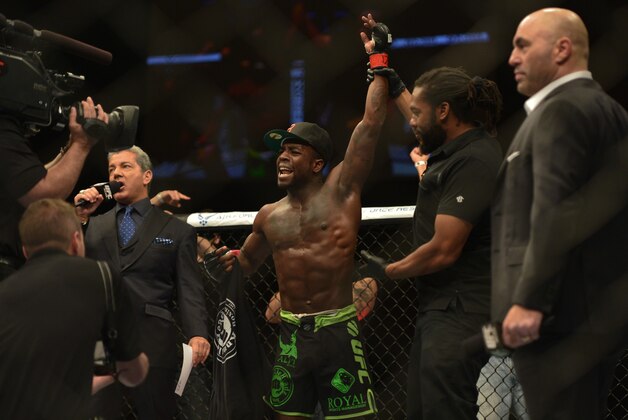 Apr 26, 2014; Baltimore, MD, USA; Chris Beal is declared the winner after a second round knockout at Baltimore Arena. Beal defeated Williams by knock out in the second round. Mandatory Credit: Tommy Gilligan-USA TODAY Sports