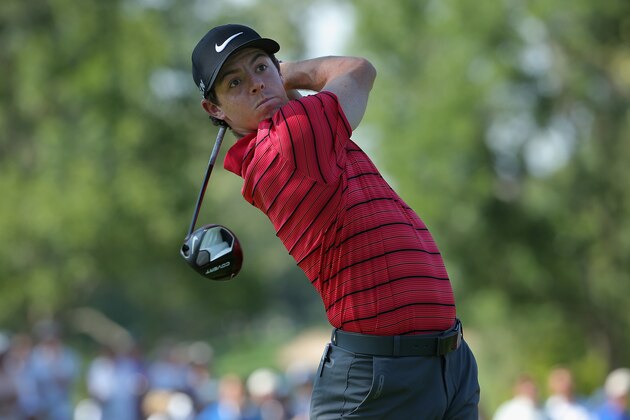 CHERRY HILLS VILLAGE, CO - SEPTEMBER 02:  Rory McIlroy of Northern Ireland hits his tee shot on the second hole during a practice round ahead of the BMW Championship at the Cherry Hills Country Club on September 2, 2014 in Cherry Hills Village, Colorado.  (Photo by Doug Pensinger/Getty Images)