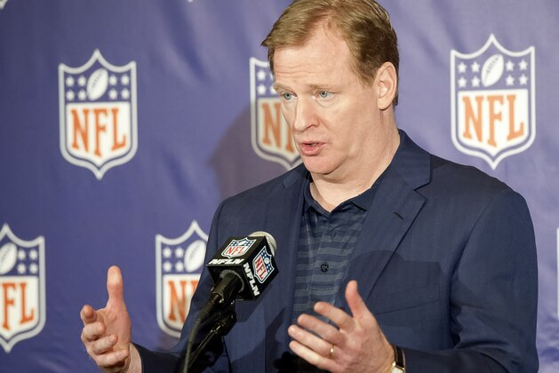 March 20, 2013; Phoenix, AZ, USA; NFL commissioner Roger Goodell speaks during a press conference at the annual NFL meetings at the Arizona Biltmore. Mandatory Credit: Casey Sapio-USA TODAY Sports