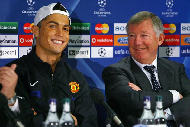 MANCHESTER, ENGLAND - APRIL 06: Cristiano Ronaldo of Manchester United and Sir Alex Ferguson the manager of Manchester United face the media during a press conference held at Old Trafford on April 6, 2009 in Manchester, England. (Photo by Alex Livesey/Getty Images) MANCHESTER, ENGLAND - APRIL 06: Cristiano Ronaldo of Manchester United and Sir Alex Ferguson the manager of Manchester United face the media during a press conference held at Old Trafford on April 6, 2009 in Manchester, England. (Photo by Alex Livesey/Getty Images)