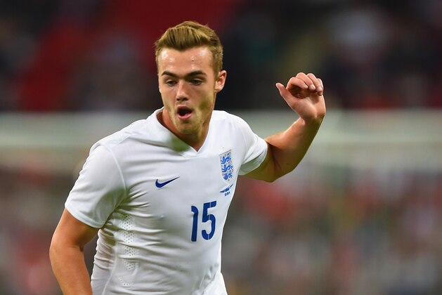 LONDON, ENGLAND - SEPTEMBER 03:  Calum Chambers of England in action during the International friendly match between England and Norway at Wembley Stadium on September 3, 2014 in London, England.  (Photo by Jamie McDonald/Getty Images)