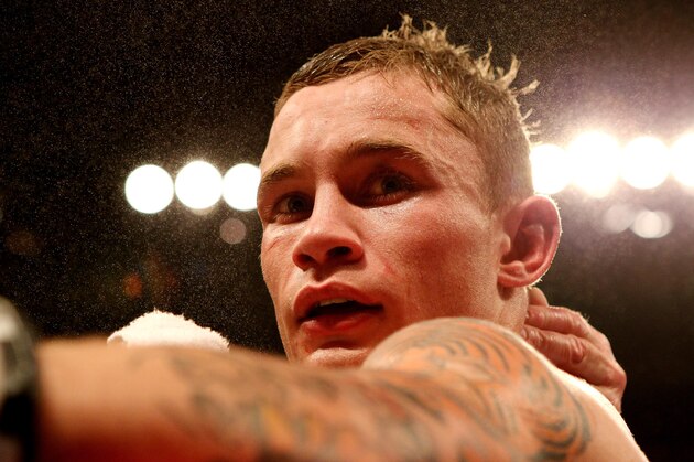 NOTTINGHAM, ENGLAND - MAY 26:  Carl Frampton after winning his Vacant IBF Inter-Continental Super Bantam Weight Championship bout against Raul Hirales at Nottingham Capital FM Arena on May 26, 2012 in Nottingham, England.  (Photo by Scott Heavey/Getty Images)