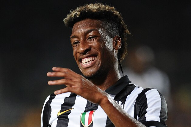 JAKARTA, INDONESIA - AUGUST 06: Kingsley Junior Coman of Juventus FC in reacts during the pre-season friendly match between Indonesia Selection All Star Team and Juventus FC at Gelora Bung Karno Stadium on August 6, 2014 in Jakarta, Indonesia. Juventus FC won the game 8-1.  (Photo by Robertus Pudyanto/Getty Images)