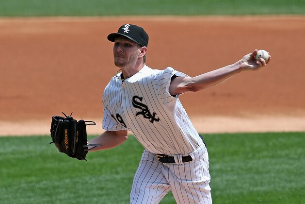 CHICAGO, IL - AUGUST 06:  Starting pitcher Chris Sale #49 of the Chicago White Sox delivers the ball against the Texas Rangers at U.S. Cellular Field on August 6, 2014 in Chicago, Illinois.  (Photo by Jonathan Daniel/Getty Images)