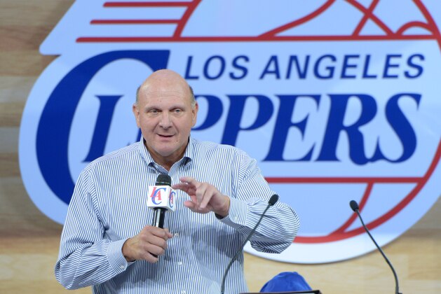 Aug 18, 2014; Los Angeles, CA, USA; Los Angeles Clippers owner Steve Ballmer at fan fest at Staples Center. Mandatory Credit: Kirby Lee-USA TODAY Sports