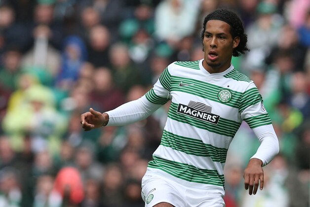 GLASGOW, SCOTLAND - AUGUST 16:  Virgil Van Dijk of Celticcontrols the ball during the Scottish Premiership League Match between Celtic and Dundee United, at Celtic Park on August 16, 2014 Glasgow, Scotland. (Photo by Ian MacNicol/Getty Images)