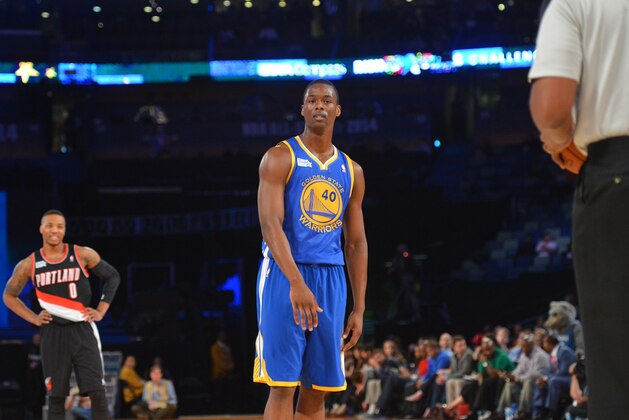 NEW ORLEANS, LA - FEBRUARY 14:  Harrison Barnes of Team Hill stands on the court during the 2014 BBVA Compass Rising Stars Challenge at the Smoothie King Center on February 14, 2014 in New Orleans, Louisiana. NOTE TO USER: User expressly acknowledges and agrees that, by downloading and/or using this photograph, user is consenting to the terms and conditions of the Getty Images License Agreement.  Mandatory Copyright Notice: Copyright 2014 NBAE (Photo by Jesse D. Garrabrant/NBAE via Getty Images)