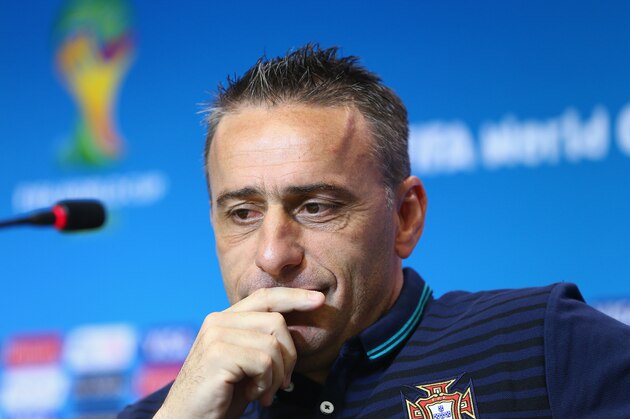 SALVADOR, BRAZIL - JUNE 15:  Head coach Paulo Bento talks to the media during the Portugal press conference ahead of the 2014 FIFA World Cup Group G match between Germany and Portugal held at the Arena Fonte Novaon June 15, 2014 in Salvador, Brazil.  (Photo by Martin Rose/Getty Images)