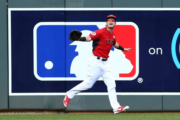 MINNEAPOLIS, MN - JULY 13:  Jesse Winker of the U.S. Team during the SiriusXM All-Star Futures Game at Target Field on July 13, 2014 in Minneapolis, Minnesota.  (Photo by Elsa/Getty Images)