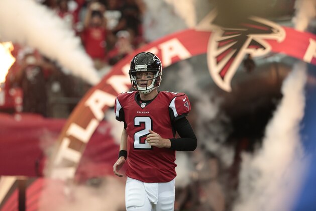 Atlanta Falcons quarterback Matt Ryan (2) takes the field before the first half of an NFL football game against the New Orleans Saints, Sunday, Sept. 7, 2014, in Atlanta. (AP Photo/John Bazemore)