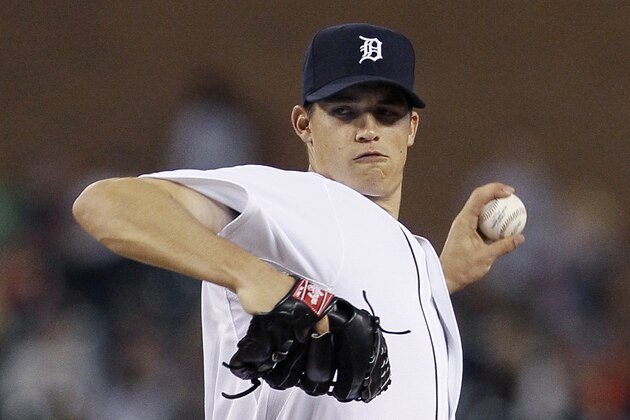 DETROIT, MI - SEPTEMBER 7: Kyle Lobstein #53 of the Detroit Tigers pitches against the San Francisco Giants during the first inning at Comerica Park on September 7, 2014, in Detroit, Michigan. (Photo by Duane Burleson/Getty Images)