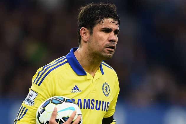 LIVERPOOL, ENGLAND - AUGUST 30: Diego Costa of Chelsea in action during the Barclays Premier League between Everton and Chelsea at Goodison Park on August 30, 2014 in Liverpool, England.  (Photo by Laurence Griffiths/Getty Images)