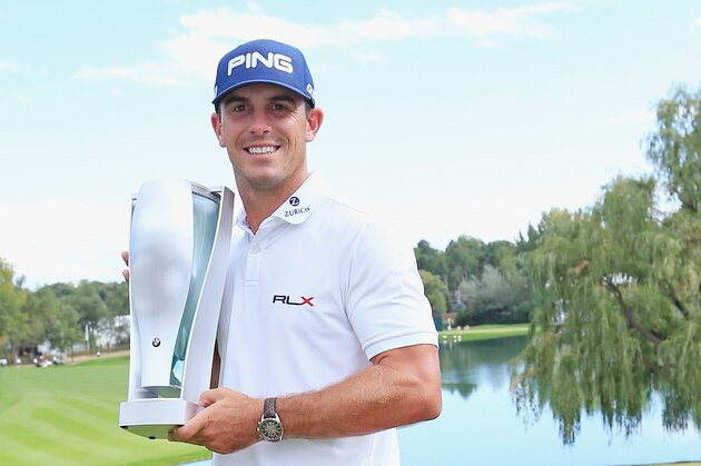 CHERRY HILLS VILLAGE, CO - SEPTEMBER 07:  Billy Horschel of the United States poses with the winner's trophy after his two-stroke victory at the BMW Championship at the Cherry Hills Country Club on September 7, 2014 in Cherry Hills Village, Colorado.  (Photo by Jamie Squire/Getty Images)