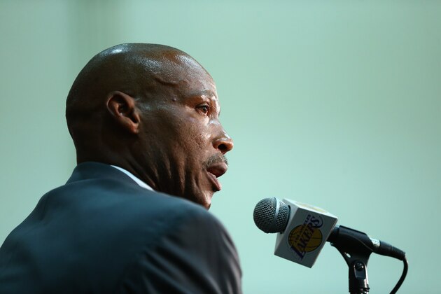 EL SEGUNDO, CA - JULY 29:  Byron Scott addresses the media after being introduced as the new head coach of the Los Angeles Lakers at Toyota Sports Center on July 29, 2014 in El Segundo, California.  (Photo by Jeff Gross/Getty Images)