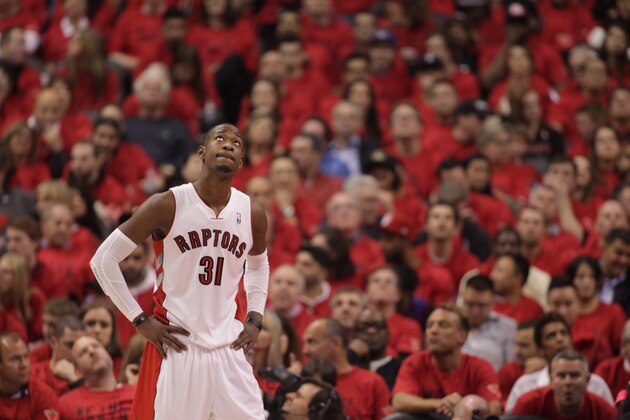 TORONTO,ON - MAY 4: Terrence Ross #31 of the Toronto Raptors on the court during Game seven of the Quarterfinal NBA Eastern Conference playoff game against the Brooklyn Nets at the Air Canada Centre on May 4, 2014 in Toronto, Ontario, Canada. NOTE TO USER: User expressly acknowledges and agrees that, by downloading and/or using this photograph, user is consenting to the terms and conditions of the Getty Images License Agreement. Mandatory Copyright Notice: Copyright 2014 NBAE (Photo by Dave Sandford/NBAE via Getty Images) TORONTO,ON - MAY 4: Terrence Ross #31 of the Toronto Raptors on the court during Game seven of the Quarterfinal NBA Eastern Conference playoff game against the Brooklyn Nets at the Air Canada Centre on May 4, 2014 in Toronto, Ontario, Canada. NOTE TO USER: User expressly acknowledges and agrees that, by downloading and/or using this photograph, user is consenting to the terms and conditions of the Getty Images License Agreement. Mandatory Copyright Notice: Copyright 2014 NBAE (Photo by Dave Sandford/NBAE via Getty Images)