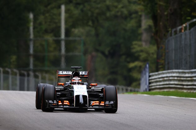 MONZA, ITALY - SEPTEMBER 05:  Nico Hulkenberg of Germany and Force India drives during Practice ahead of the F1 Grand Prix of Italy at Autodromo di Monza on September 5, 2014 in Monza, Italy.  (Photo by Mark Thompson/Getty Images)