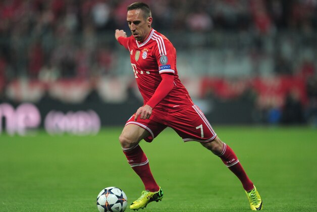 MUNICH, GERMANY - APRIL 09:  Franck Ribery of FC Bayern Muenchen in action during the UEFA Champions League Quarter Final second leg match between FC Bayern Muenchen and Manchester United at Allianz Arena on April 9, 2014 in Munich, Germany.  (Photo by Shaun Botterill/Getty Images)