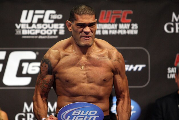 May 24, 2013; Las Vegas, NV, USA; UFC heavyweight Antonio Silva during the weight-in for UFC 160 at the MGM Grand Garden Arena. Mandatory Credit: Bruce Fedyck-USA TODAY Sports