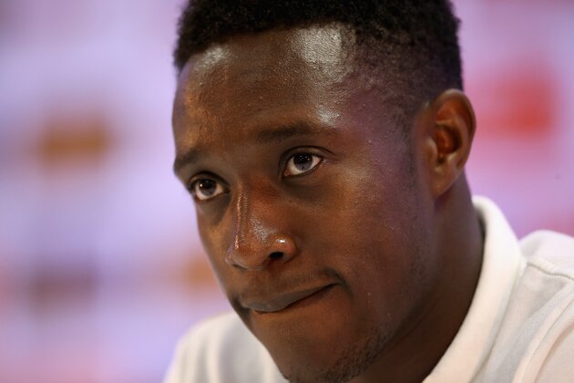 RIO DE JANEIRO, BRAZIL - JUNE 16:  Danny Welbeck talks to the media during an England press conference at the Urca Military Base on June 16, 2014 in Rio de Janeiro, Brazil.  (Photo by Richard Heathcote/Getty Images)