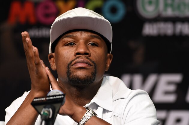 LAS VEGAS, NV - SEPTEMBER 10:  WBC/WBA welterweight champion Floyd Mayweather Jr. attends a news conference at the MGM Grand Hotel/Casino on September 10, 2014 in Las Vegas, Nevada. Mayweather Jr. will defend his titles against Marcos Maidana on September 13 in Las Vegas.  (Photo by Ethan Miller/Getty Images)