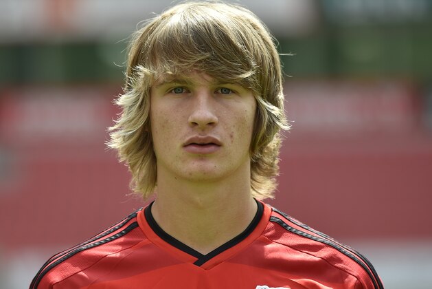 Bayer Leverkusen's Tin Jedvaj poses for a portrait photo for the new Bundesliga season 2014/15 in Leverkusen, Germany, Monday, Aug. 4, 2014.(AP Photo/Martin Meissner)