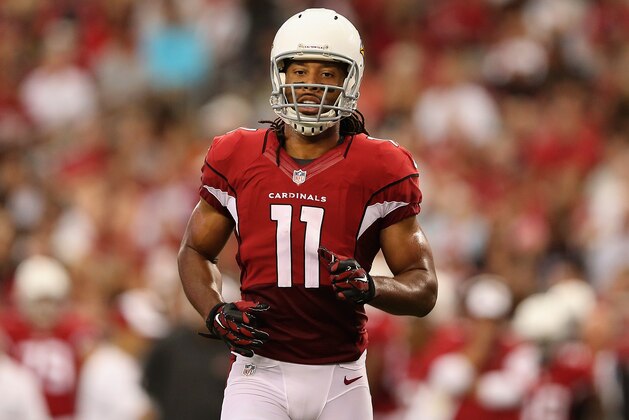 GLENDALE, AZ - AUGUST 24:  Wide receiver Larry Fitzgerald #11 of the Arizona Cardinals during the preseason NFL game against the Cincinnati Bengals at the University of Phoenix Stadium on August 24, 2014 in Glendale, Arizona.  The Bengals defeated the Cardinals 19-13.  (Photo by Christian Petersen/Getty Images)