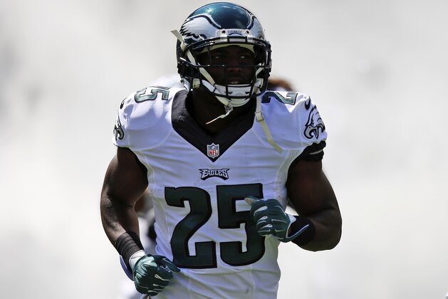 Philadelphia Eagles' LeSean McCoy runs onto the field before an NFL football game against the Jacksonville Jaguars, Sunday, Sept. 7, 2014, in Philadelphia. (AP Photo/Matt Rourke)