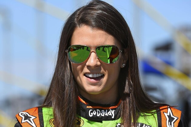 Sep 14, 2014; Joliet, IL, USA; NASCAR Sprint Cup Series driver Danica Patrick (10) before the MYAFIBSTORY.COM 400 at Chicagoland Speedway. Mandatory Credit: Jasen Vinlove-USA TODAY Sports