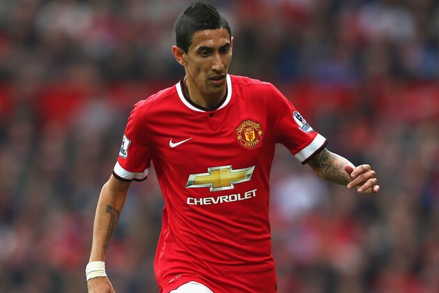 MANCHESTER, ENGLAND - SEPTEMBER 14:  Angel Di Maria of Manchester United in action during the Barclays Premier League match between Manchester United and Queens Park Rangers at Old Trafford on September 14, 2014 in Manchester, England.  (Photo by Alex Livesey/Getty Images)