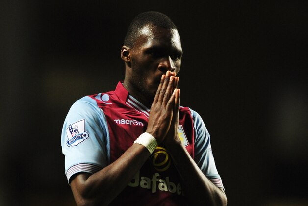 BIRMINGHAM, ENGLAND - MARCH 15:  Christian Benteke of Aston Villa reacts during the Barclays Premier League match between Aston Villa and Chelsea at Villa Park on March 15, 2014 in Birmingham, England.  (Photo by Chris Brunskill/Getty Images)