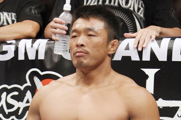 Yoshihiro Akiyama before his UFC middleweight mixed martial arts match against Chris Leben Saturday, July 3, 2010, at The MGM Grand Garden Arena in Las Vegas. (AP Photo/Eric Jamison) Yoshihiro Akiyama before his UFC middleweight mixed martial arts match against Chris Leben Saturday, July 3, 2010, at The MGM Grand Garden Arena in Las Vegas. (AP Photo/Eric Jamison)