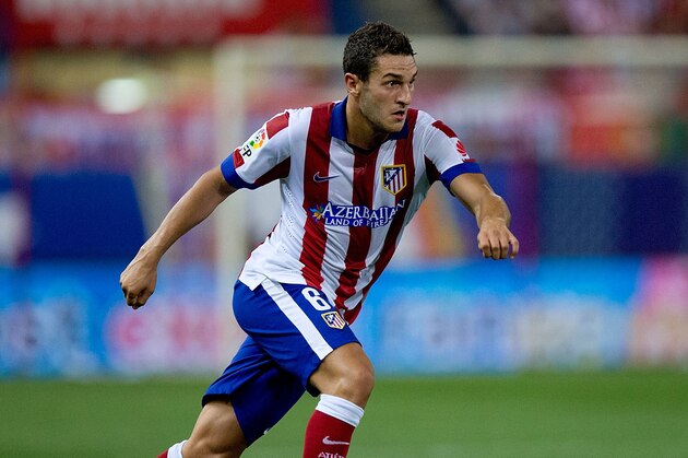 MADRID, SPAIN - AUGUST 30:  Koke of Atletico de Madrid conrols the ball during the La Liga match between Club Atletico de Madrid and SD Eibar at Vicente Calderon Stadium on August 30, 2014 in Madrid, Spain.  (Photo by Gonzalo Arroyo Moreno/Getty Images)