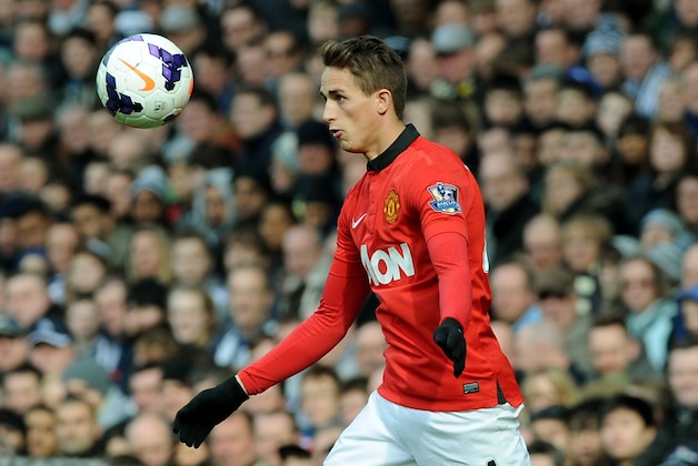 Manchester United's Adnan Januzaj  during the English Premier League soccer match between West Bromwich Albion and Manchester United at The Hawthorns Stadium in West Bromwich, England, Saturday, March 8, 2014.  (AP Photo/Rui Vieira)