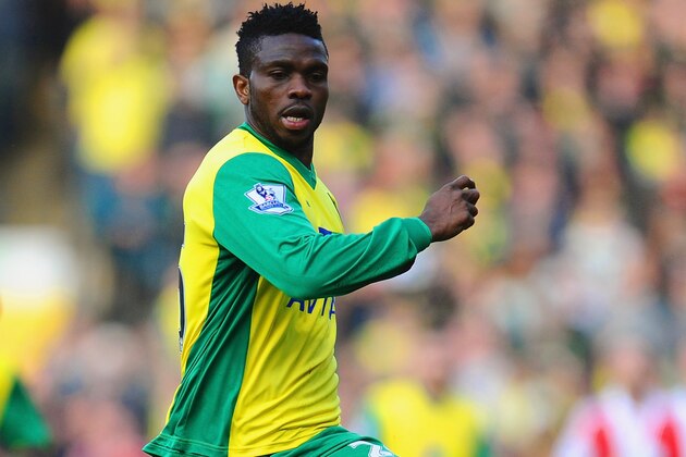 NORWICH, ENGLAND - MARCH 08: Joseph Yobo of Norwich City in action during the Barclays Premier League match between Norwich City and Stoke City at Carrow Road on March 08, 2014 in Norwich, England. (Photo by Tom Dulat/Getty Images) NORWICH, ENGLAND - MARCH 08: Joseph Yobo of Norwich City in action during the Barclays Premier League match between Norwich City and Stoke City at Carrow Road on March 08, 2014 in Norwich, England. (Photo by Tom Dulat/Getty Images)