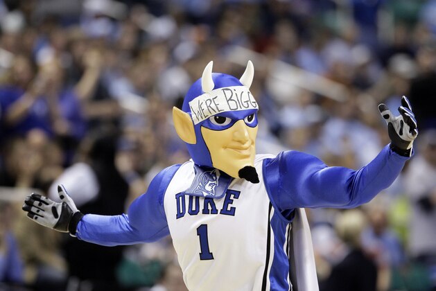 The Duke Blue Devil mascot is shown during a second-round men's NCAA college basketball tournament game in Greensboro, N.C., Saturday, March 21, 2009. (AP Photo/Haraz N. Ghanbari)