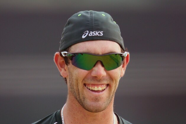 NARAYANGANJ, BANGLADESH - MARCH 26:  Glenn Maxwell of Australia looks on during an Australian ICC World Twenty20 Bangladesh 2014 training session at Khan Saheb Osman Ali Stadium on March 26, 2014 in Narayanganj, Bangladesh.  (Photo by Scott Barbour/Getty Images)