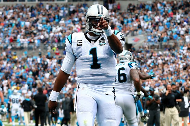 CHARLOTTE, NC - SEPTEMBER 14:  Cam Newton #1 of the Carolina Panthers during the game at Bank of America Stadium on September 14, 2014 in Charlotte, North Carolina.  (Photo by Streeter Lecka/Getty Images)