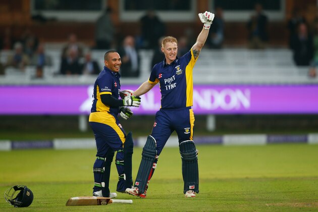 LONDON, ENGLAND - SEPTEMBER 20: Ben Stokes (R) and Gareth Breese of Durham celebrate winning the Royal London One-Day Cup Final between Warwickshire and Durham at Lord's Cricket Ground on September 20, 2014 in London, England. (Photo by Harry Engels/Getty Images) LONDON, ENGLAND - SEPTEMBER 20: Ben Stokes (R) and Gareth Breese of Durham celebrate winning the Royal London One-Day Cup Final between Warwickshire and Durham at Lord's Cricket Ground on September 20, 2014 in London, England. (Photo by Harry Engels/Getty Images)