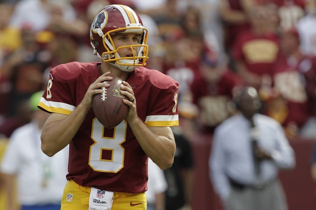 Washington Redskins quarterback Kirk Cousins (8) looks to pass during the second half of an NFL football game against the Jacksonville Jaguars Sunday, Sept. 14, 2014, in Landover, Md. (AP Photo/Mark E. Tenally) Washington Redskins quarterback Kirk Cousins (8) looks to pass during the second half of an NFL football game against the Jacksonville Jaguars Sunday, Sept. 14, 2014, in Landover, Md. (AP Photo/Mark E. Tenally)