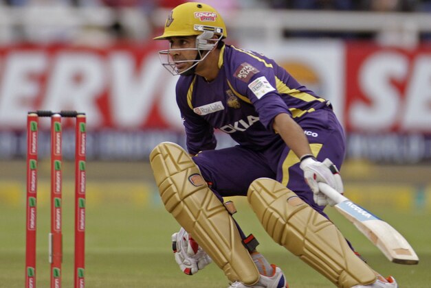 Kolkata Knight Riders Manvinder Bisla makes a run against the Titans during a Champions League Twenty20  game in Cape Town, South Africa, Sunday, Oct 21, 2012. (AP Photo/Schalk van Zuydam)