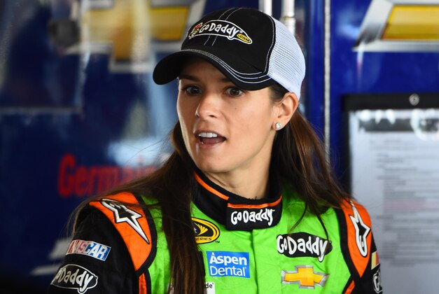 Sep 13, 2014; Joliet, IL, USA; NASCAR Sprint Cup Series driver Danica Patrick (10) during practice for the MYAFIBSTORY.COM 400 at Chicagoland Speedway. Mandatory Credit: Mike DiNovo-USA TODAY Sports