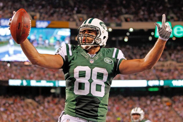 EAST RUTHERFORD, NJ - AUGUST 22:  Tight end Jace Amaro