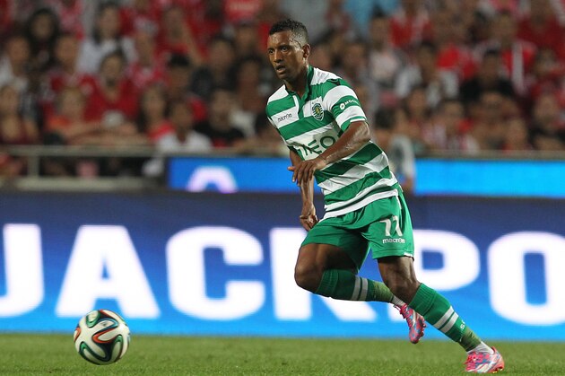 LISBON, PORTUGAL - AUGUST 31: Sporting's forward Nani during the Primeira Liga match between SL Benfica and Sporting CP at Estadio da Luz on August 31, 2014 in Lisbon, Portugal. (Photo by Carlos Rodrigues/Getty Images).
