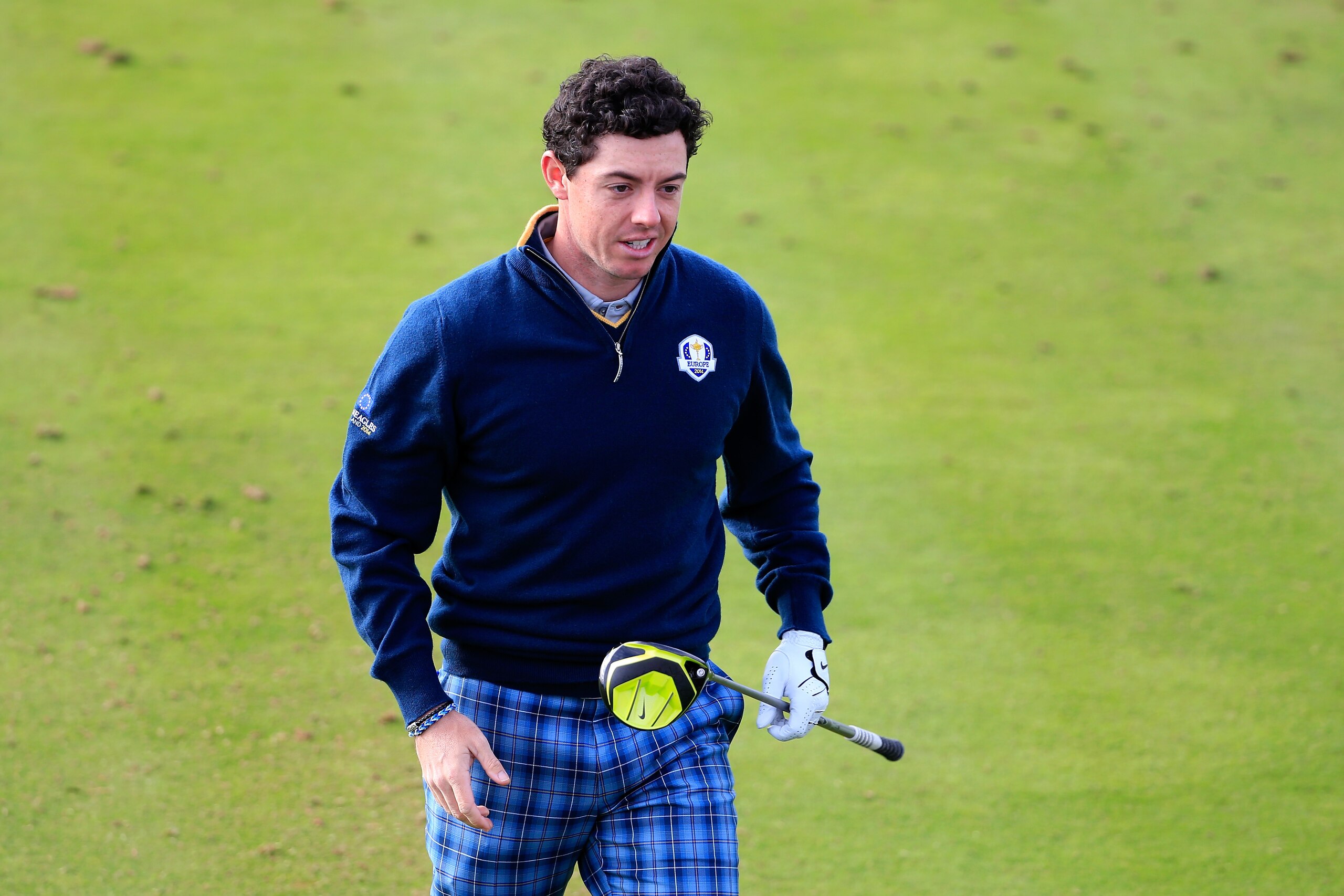 AUCHTERARDER, SCOTLAND - SEPTEMBER 23:  Rory McIlroy of Europe looks on during practice ahead of the 2014 Ryder Cup on the PGA Centenary course at the Gleneagles Hotel on September 23, 2014 in Auchterarder, Scotland.  (Photo by Harry How/Getty Images)