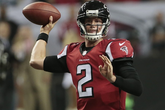 Atlanta Falcons quarterback Matt Ryan (2) passes against the Tampa Bay Buccaneers during the first half of an NFL football game, Thursday, Sept. 18, 2014, in Atlanta. (AP Photo/John Bazemore)