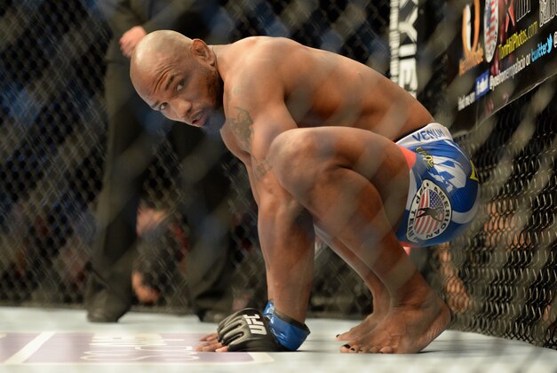 Apr 20, 2013; San Jose, CA, USA; Yoel Romero prepares to fight against Clifford Starks (not pictured) during the middleweight bout prelims of the UFC on Fuel TV at HP Pavilion. Mandatory Credit: Kyle Terada-USA TODAY Sports