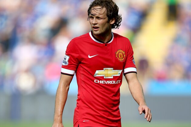LEICESTER, ENGLAND - SEPTEMBER 21:  Daley Blind of Manchester United during the Barclays Premier League match between Leicester City and Manchester United at The King Power Stadium on September 21, 2014 in Leicester, England.  (Photo by Clive Rose/Getty Images)