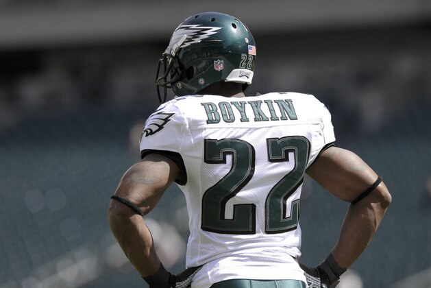 Philadelphia Eagles' Brandon Boykin warms up before an NFL football game against the San Diego Chargers, Sunday, Sept. 15, 2013, in Philadelphia. (AP Photo/Michael Perez)